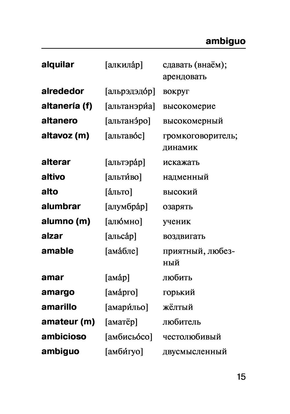 Транскрипция испанских слов