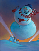 Снеговики ночью — фото, картинка — 9