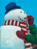 Снеговики ночью — фото, картинка — 1