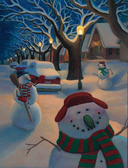 Снеговики ночью — фото, картинка — 6