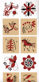 Раскраска с наклейками. Росписи. Мезенская роспись — фото, картинка — 2