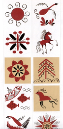 Раскраска с наклейками. Росписи. Мезенская роспись — фото, картинка — 3